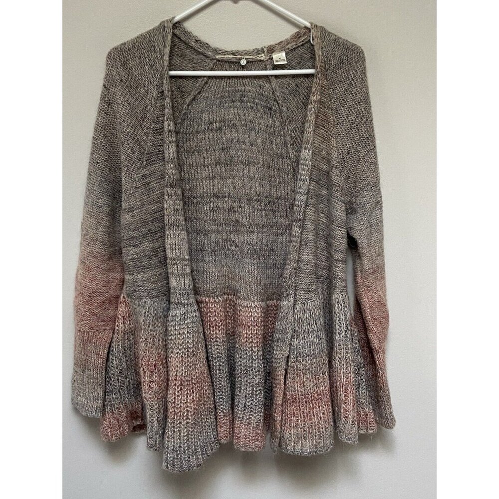 Knitted & Knotted Womens Cardigan Mohair Blend Reddish Brown Small Petite